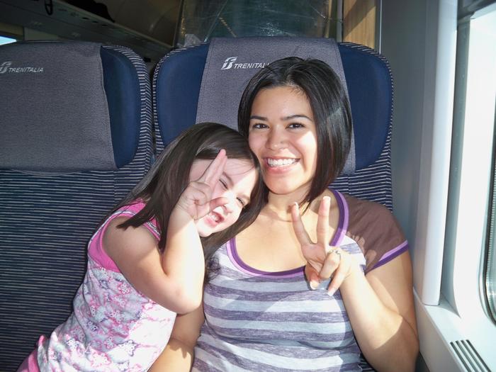 my kido & me on train ride to Venice