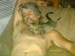 Hubby with the cat
