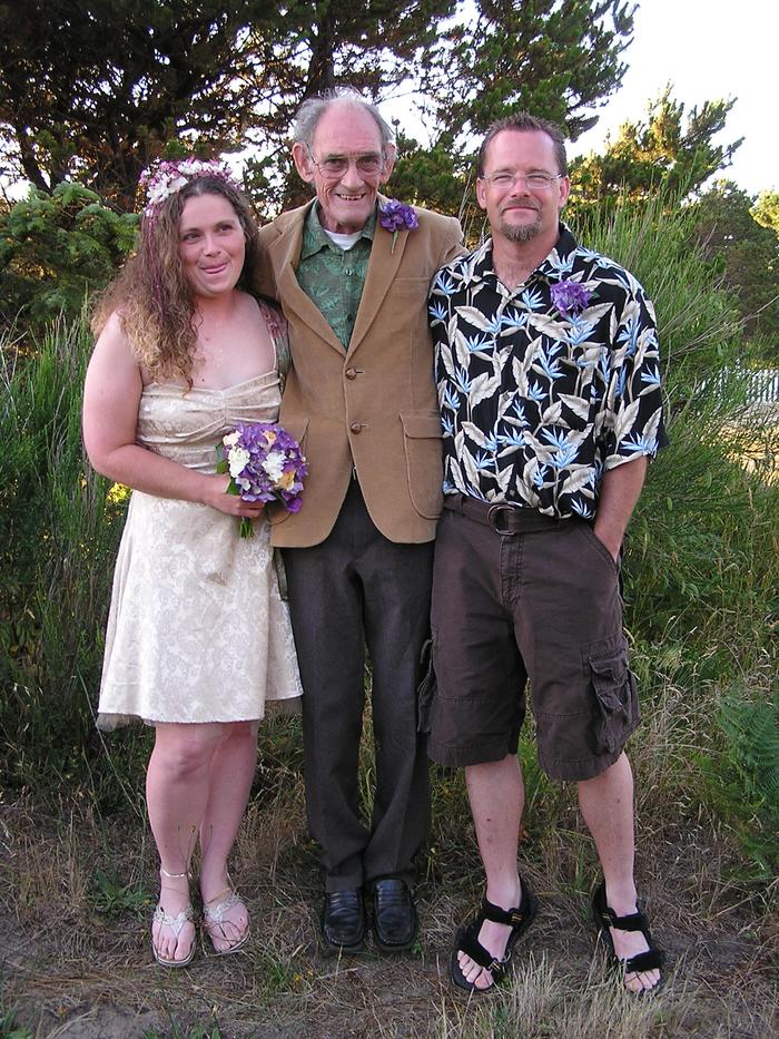 My dad, husband and i on wedding day