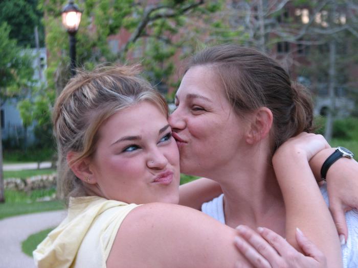I'm kissing my oldest daughter, Melissa