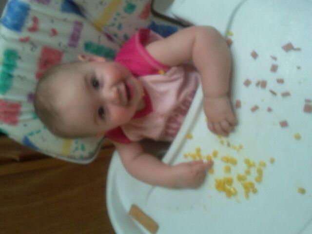 eating, all smiles.