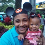 Tinka and Daddy at the Magic Kingdom in Orlando