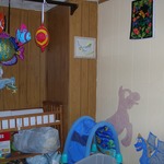 nursery wall where I'm (still...) painting murals for Kahlan and Grey