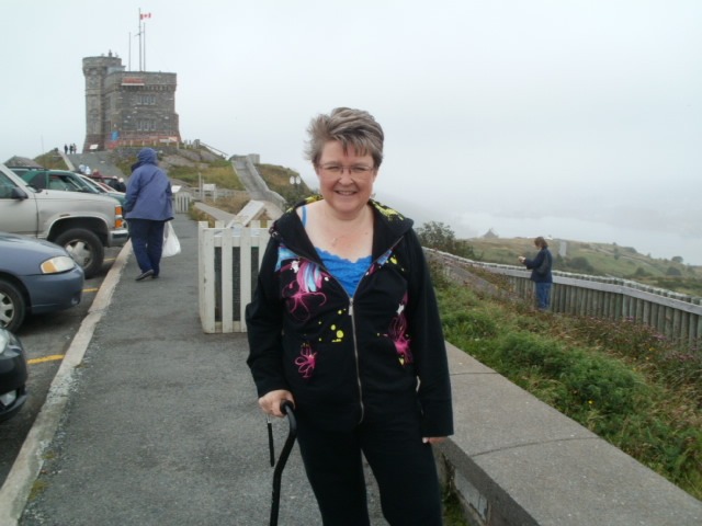 Me on Signal Hill, St. John's, pretty foggy, cold and windy up there!