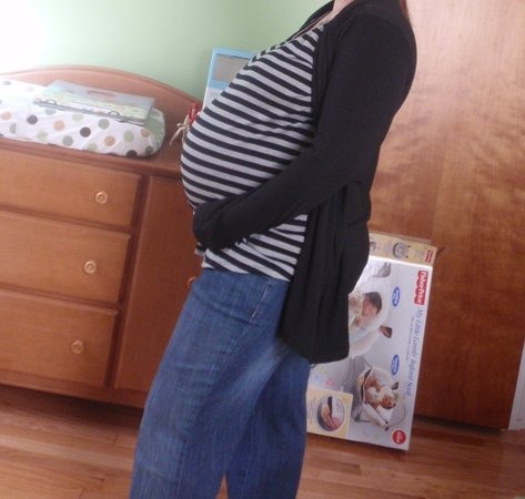 32 weeks belly bump (had to crop my face, due to too many chins )