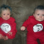 Halloween Night 2010. Boys are Thing 1 and Thing 2 from Dr. Seuss