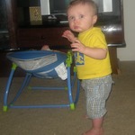Mason standing independantly! I've got his first steps on video also!