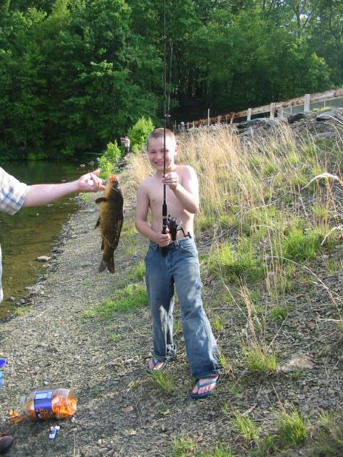My son Caught a Pretty Big Carp, LOL, He thought it was GREAT!!!!