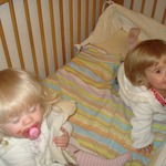 In the cot!!