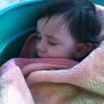 Mary asleep outside in the wagon :)  10-19-11