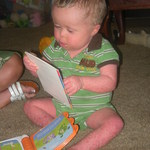 TJ Reading a book! (well looking at it anywayse)