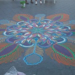 Local artist makes street art in Union Square Park