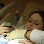 straight on my belly after 36 hours of labor <3