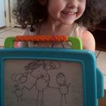 sissy drew a picture of all the siblings playing happily :-) (holding hands, so cute! - she's 3.5yrs