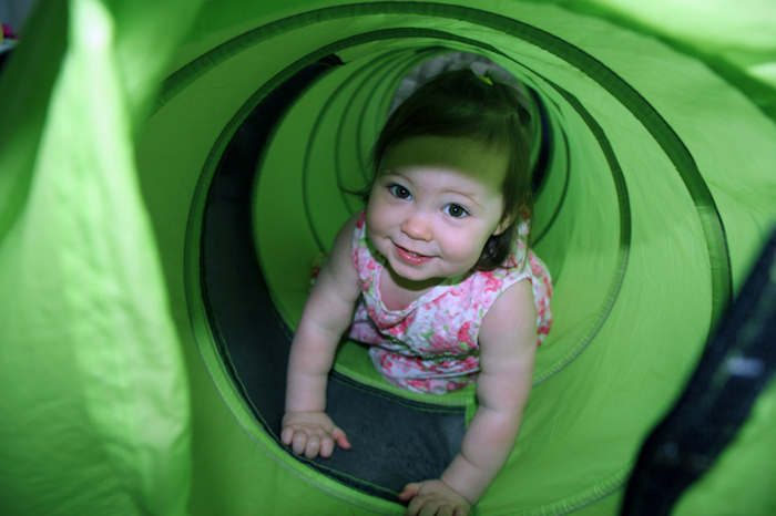 Baby girl is 17 months here and having lots of fun in the tunnel! She's such an easy-going person :)