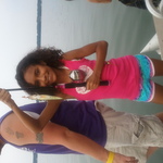 My princess caught a fish!