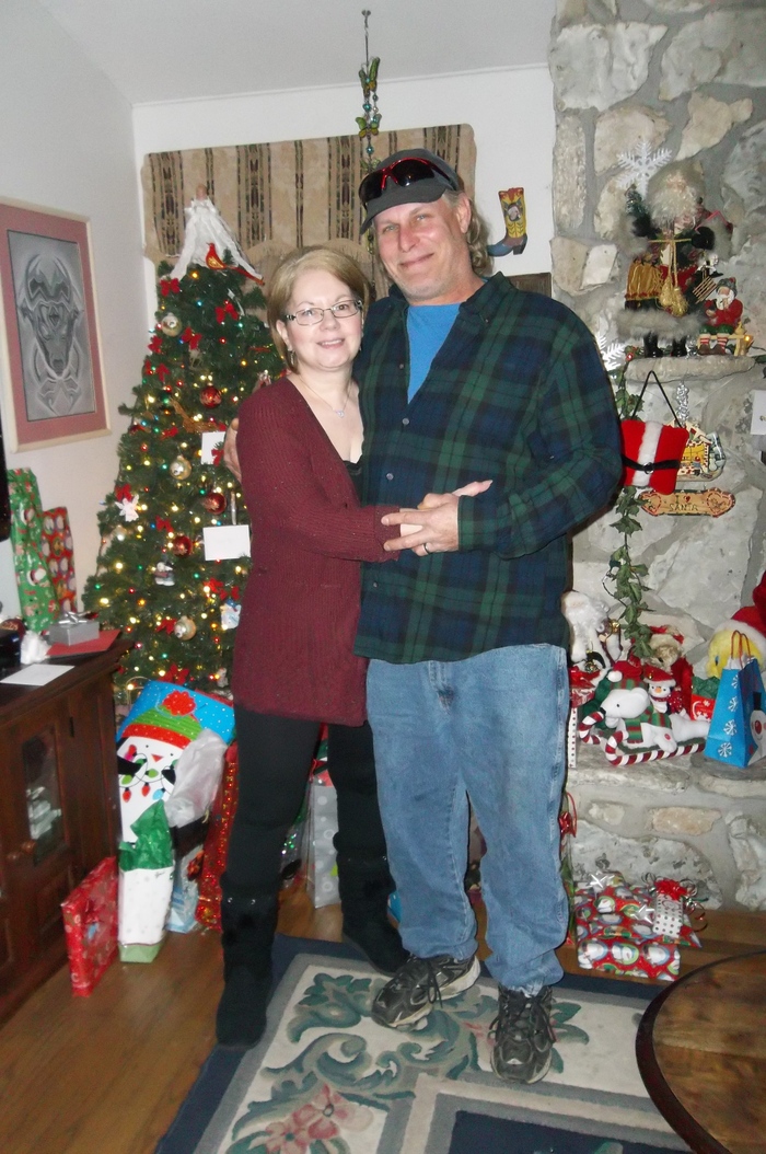 My husband and me Christmas 2012.