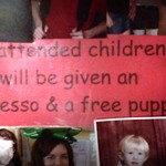 "Unattended children will be given an espresso and a free puppy"