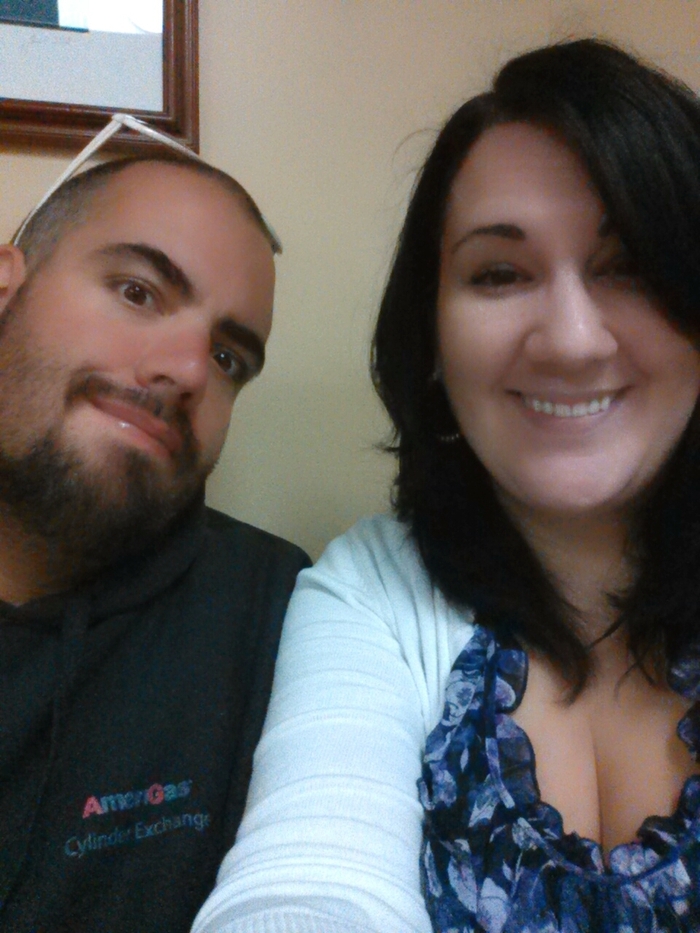 husband and myself waiting for an appt