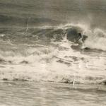 1971. Surfing the remains of hurricane Doria.
