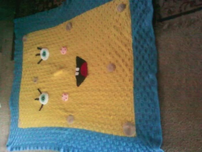 Knitted Spongebob Blanket