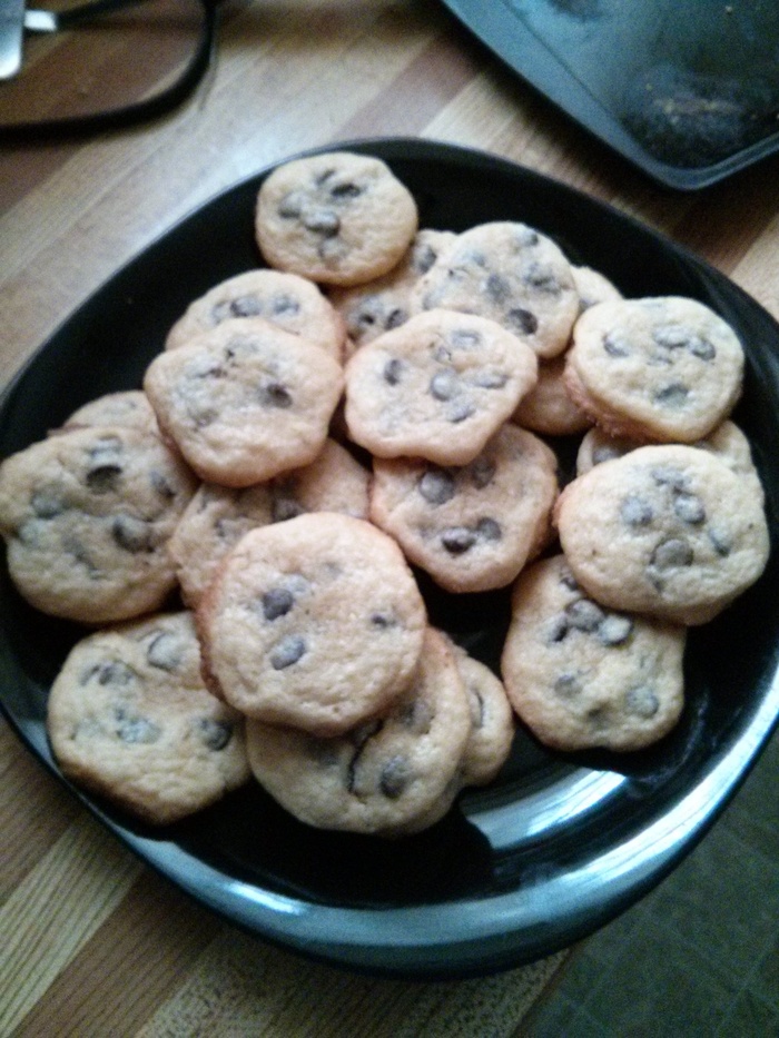 My first batch of gluten free chocolate chip cookies