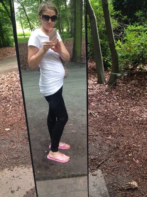 16 weeks pregnant, Sculpture Garden in Belgium.
