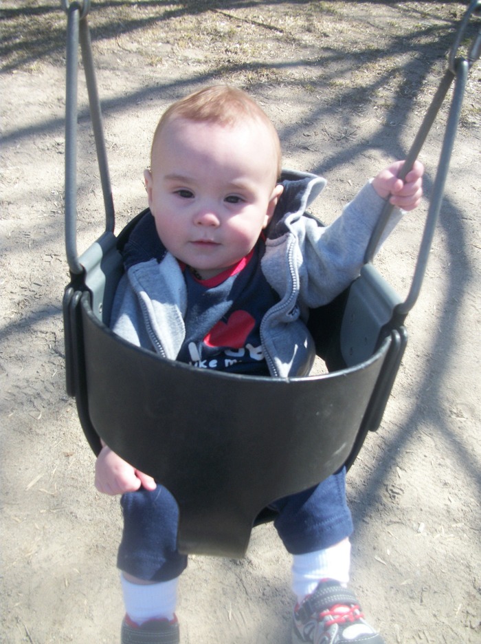 Jack loving the swing, 7 months old 
