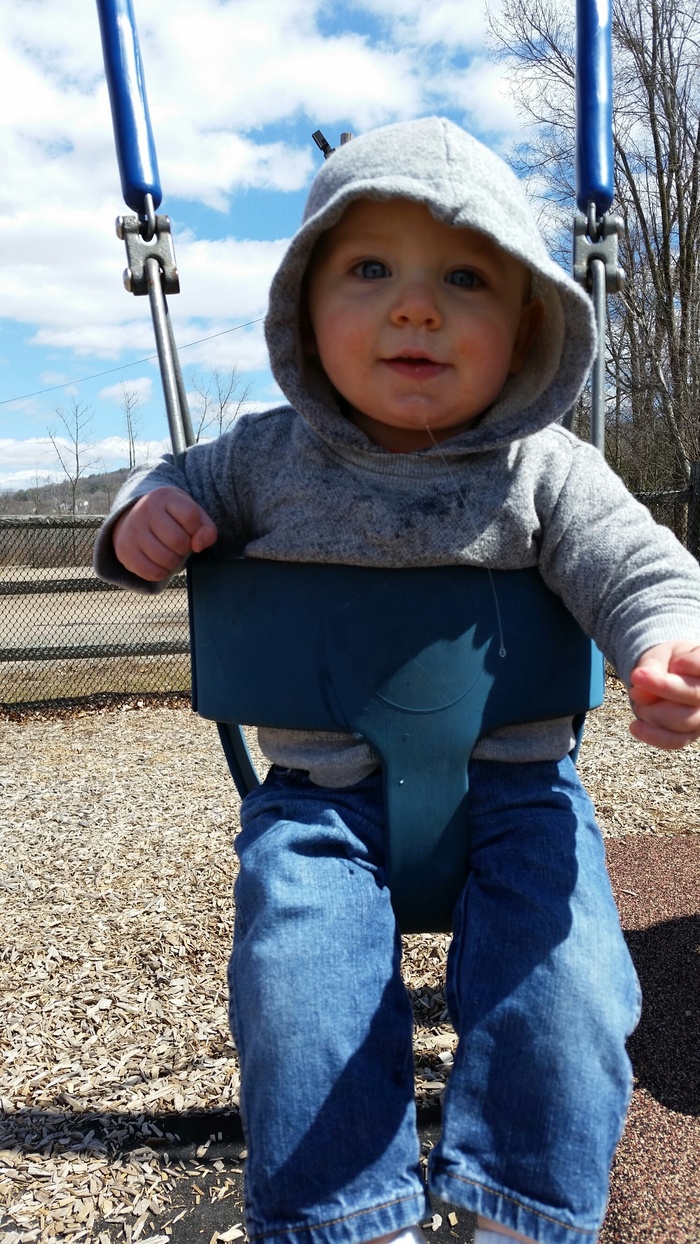 Xavier on a swing for the first time!