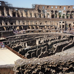 Roman colosseum with thousands of people