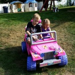 Jared driving Alicia around on her new Jeep.