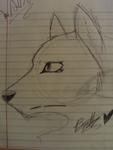 A sad wolf I drew today (2/20/09) when I was feeling sad..