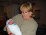 This is my mom ans Elijah right after I gave birth.  I was still getting stitches at this point.