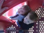 trinity and bryson getting ready to slide