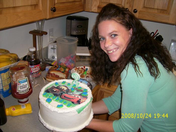 we had so much fun making that ice cream cake. it took a while though.lol