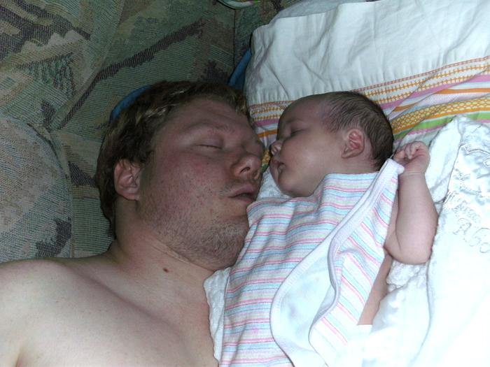 daddy and mady sleeping