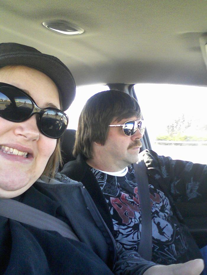 Me and my hubby on the way to see AC/DC!!!!!