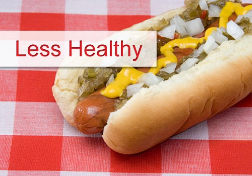 Less Healthy Option: Hot Dog