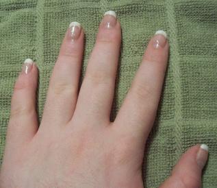 I did this French manicure by myself at like 2am! I was proud! :)