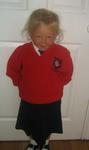 abi in her school uniform ,