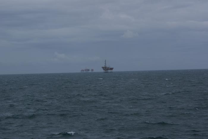 1st Day at sea - Passing North Sea oil platforms