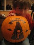 My step son Dante with his pumpkin