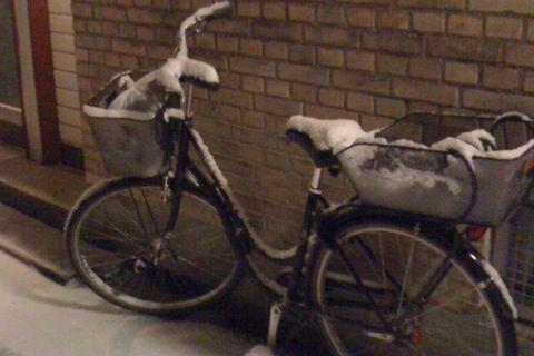 First snow, my bicycle 