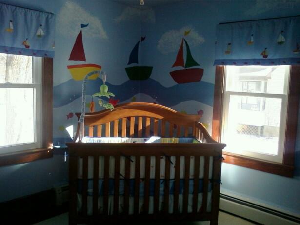 Braeden's room (sorry about the lighting...no flash on my camera)