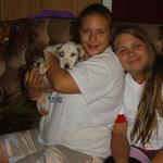 me and my sister with our old dog spot