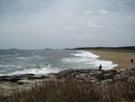 The beach on a windy May day in Maine 