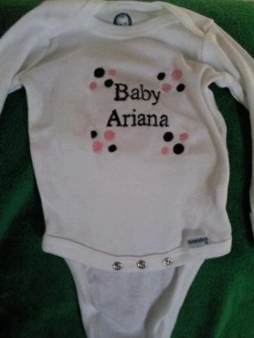 our free custom onesie that came with our bedding. :)