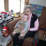 Visiting his great grandmother on Valentines Day!