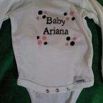 custom onesie that came free with our bedding!