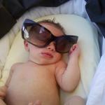 2 months old posing in boiling hot summer lol